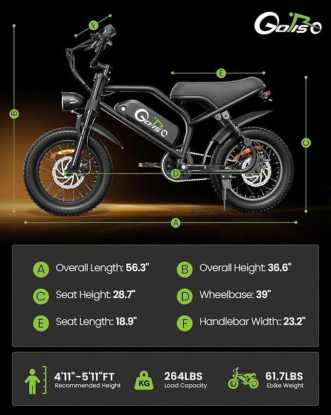 ADISTAR 16” Electric Bike for Adults/Teens, Peak 1500W & 65 Miles Long Range, 48V 15.6Ah Battery, Up to 28Mph, Full Suspension Fat Tire All-Terrain eBike on Mountains,Snow,Sand