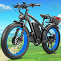 9000W Dual Motor Ebike for Adults Men 45MPH - Fast Electric Bike with 52V 34Ah Battery Up to 100 Miles,Lockable Suspension 24" Fat Tire Electric Bicycle for Off-Road Mountain Snow Commuter