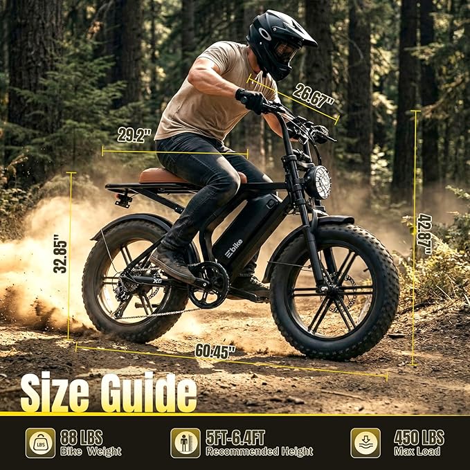 TST Electric Bike for Adults, 1500W Peak Motor 32MPH Off-Road Ebike, 48V 15AH Removable Battery, 20x4.0 Fat Tire E-Bike with Dual Suspension, APP & LCD, UL 2849 Certification