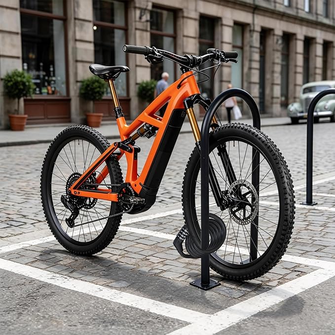 33" U-Shaped Bike Rack 2-3 Bikes Capacity Bicycle Parking Rack Heavy Duty Steel Bike Holder Weather-Resistant Floor Mount Bicycle Stand for Outdoor Streets, Yards, Parks, Sidewalks & Garages