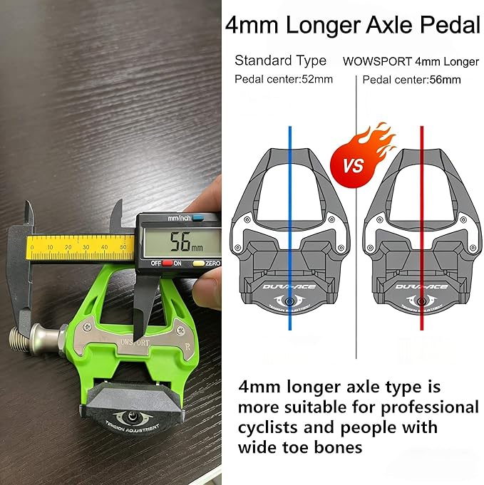 WOWSPORT SPD-SL Road Bike Pedals - Lightweight Clipless Pedals with 3-Bolt Cleats, Sealed Bearings & Nylon Composite | Shimano SPD SL Compatible