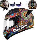 Full Face Motorcycle Helmet Racing Motocross Helmets with Pinlock Compatible Clear&Tinted Visors DOT Model Approved Street Bike Helmet