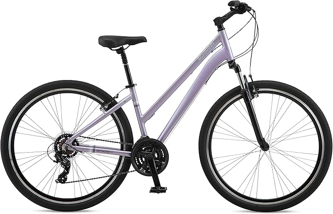 Schwinn Network 3.5 Hybrid Bike, 700c Mens and Womens Bike, 21-Speed Hybrid Bicycle, Aluminum Frame, Suspension Seat, Alloy Linear Pull Brakes, Adult Bicycle