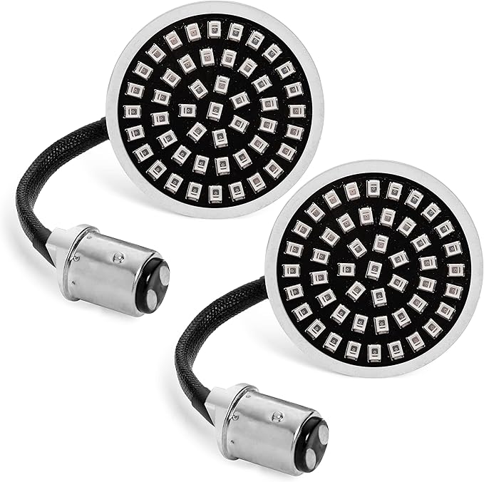 Rogue Rider Industries - Rear Motorcycle LED Lights w/Red Turn Signals/Running Lights/Brake Lights (1157) - BLACK LABEL SPECIAL EDITION - 1157 Replacement Lights for SigZ Harley Davidson