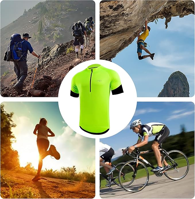 Cycling Jersey Men Bicycle Shirt Short and Long Sleeve MTB Road Biking Jersey with Pockets