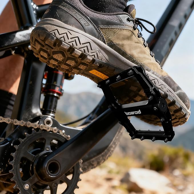 Bike Pedals 9/16" Lightweight Non-Slip Bicycle Platform Pedals - Fits Most Adult Bikes & Mountain Bikes &MTB, Road Bikes and Slip-Resistant Design