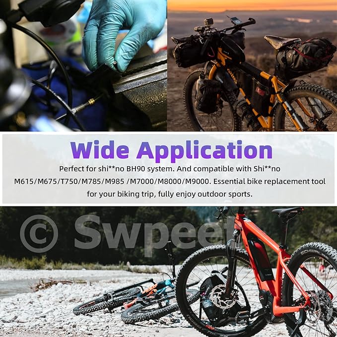 Swpeet 25Pcs 2500mm Bicycle Hydraulic Disc Brake Hose Kit with Insert Tool & Hose Cutter, BH59 Compatible, Black