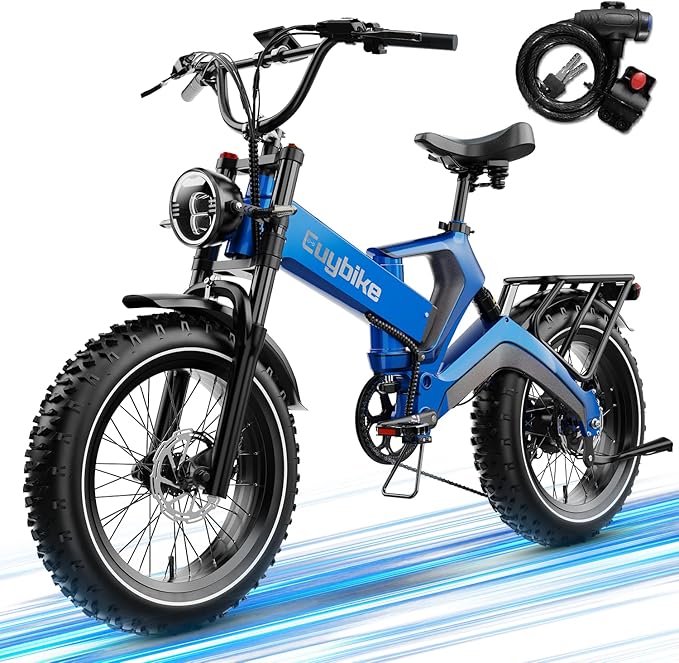 2000W/3000W Peak Motor Electric Bike for Adults, 48V/52V 25AH/30AH Battery Full Suspension Foldable Ebike, 20"x4.0" Fat Tires 35MPH Dirt Bike, 100/120 Miles Hydraulic Brake Magnesium Alloy Motorcycle