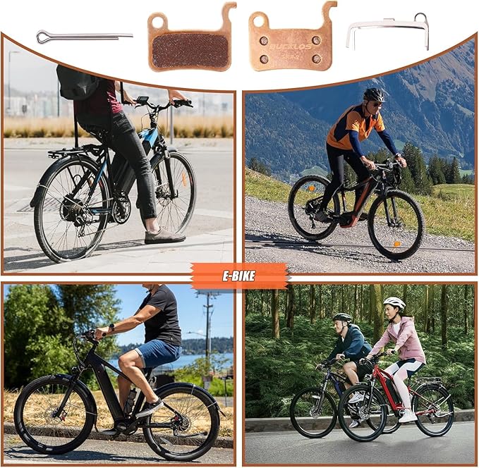 BUCKLOS Bike Disc Brake Pads - Bicycle Disk Brake Pads for Zoom/Shimano Deore XT XTR LX SLX Hone Alfine Saint for Ebike/Mountain Bike/Electric Bike/Road/Scooter