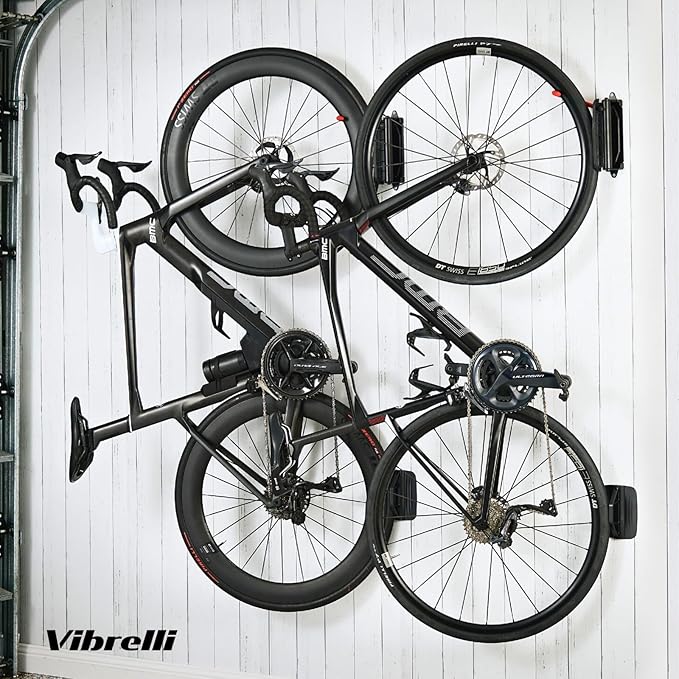 Vibrelli Swivel Bike Wall Mount - Bike Hanger - Vertical Bike Rack - Bike Hangers for Garage - MTB Mountain Bike Wall Mount Bike Rack - Bicycle Storage Rack for Garage - 2 PACK, VBH-02