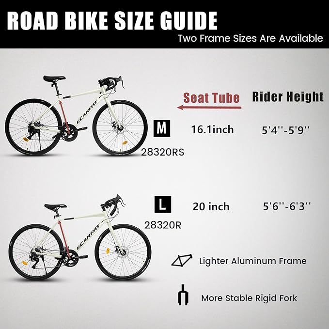 700Cx28 Road Bike – Lightweight Aluminum Frame, Disc Brakes, 16-Speed, Fast Acceleration, Ideal for Men and Women, High-Intensity Riding