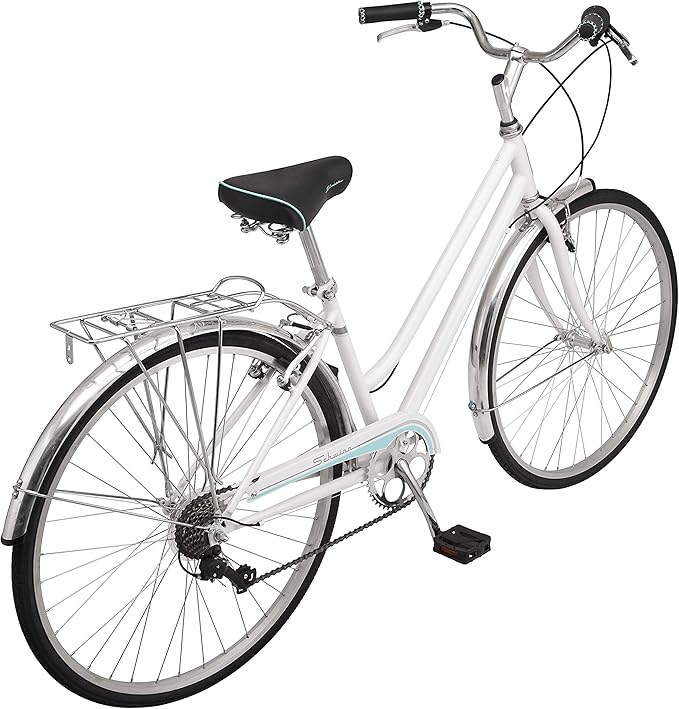Schwinn Wayfarer Hybrid Bike, 700c Mens and Womens Bike, 7-Speed Hybrid Bicycle, Retro Steel Frame, Front and Rear Linear Pull Brakes, Fenders, Cargo Space, Adult Bicycle
