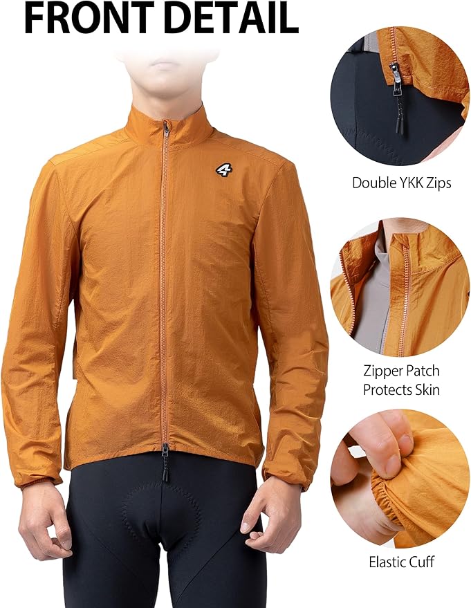 LAMEDA Cycling Jacket for Men Women Windbreaker Lightweight Packable Breathable Cycling Bike Jacket with Reflective Strips