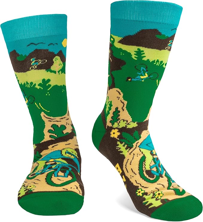 Lavley Bike Socks - Gifts for cyclists and mountain bikers - Fun holiday or birthday gift - Great stocking stuffer