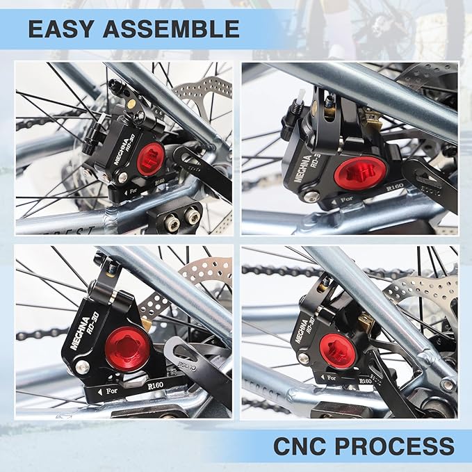 MEGHNA Hydraulic Disc Brake Set for Road Bike with 6 Bolts Brake Rotors and Brake Pads Lightweight Aluminum Line Pulling Hydraulic Brake Suitable for Racing Commuting Long Trip