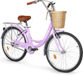 Outroad Comfort Bike for Women, 24/26 Inch Commuter Bicycle for Adult Men and Women, High-Carbon Steel Comfortable City Bikes with Rear Rack or Basket