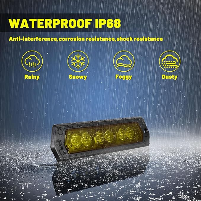 Flush Mount LED Pods, YCHOW-TECH 7inch 12,000LM Amber CREE LED Driving Lights Spot Beam Reverse Backup Light Flush Light Bar Off Road Lights Work Light for Truck Pickup UTV ATV SUV Boat 4x4 Car