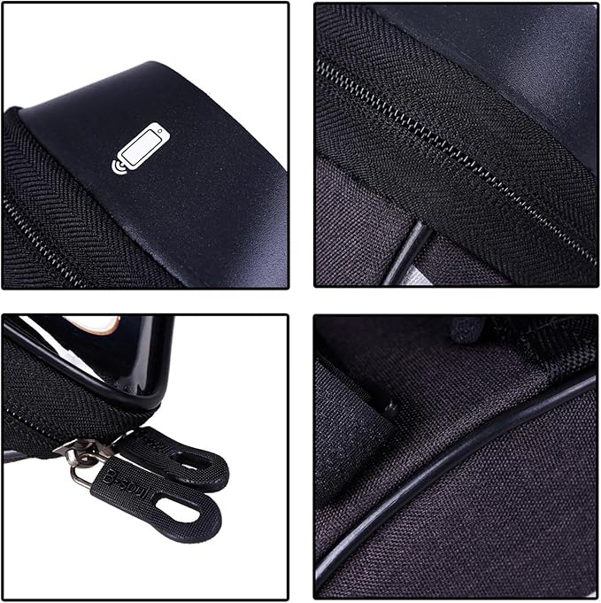 Bike Phone Front Frame Bag, Waterproof, Tube Case, Bicycle Phone Holder, Bike Handlebar Bag, Bicycle Accessories Compatible Cellphone Under 7.2”, Cycling Pouch with 6Pcs Glue-free Tire Patches