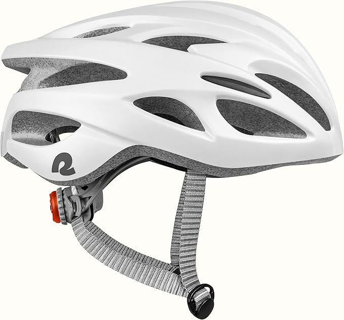 Retrospec Silas Road Bike Helmet with 24 Air Vents & Built-in LED Safety Light - Adjustable Adult Cycling Protection 54-61cm - Padded & Lightweight Design