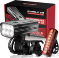 High Lumens Bike Lights Front and Back for Night Riding, 10000mAh USB Rechargeable 6 LED Bicycle Light, 5+5 Modes Bike Headlight and Tail Light Set Runtime 60+ Hrs, IPX5 Waterproof