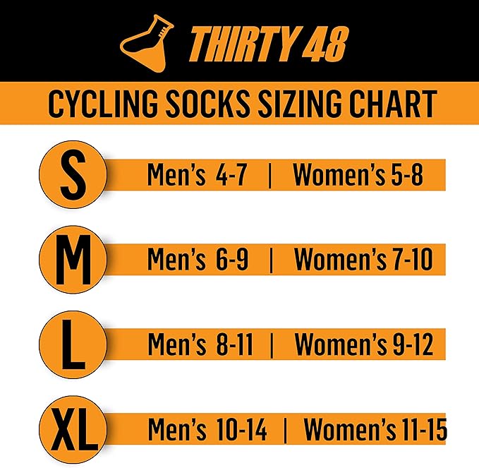 Thirty48 Cycling Socks with S.Café Fabric, Odor Resistant, UV Protection, Quick Drying