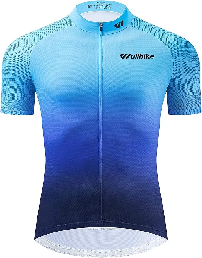Lo.gas Cycling Jersey Men Short/Long Sleeve Bike Biking Shirts Full Zip with Pockets Road Bicycle Clothes