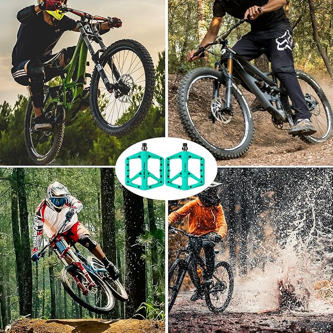 Mountain Bike Pedals - Durable Nylon DU Bearing Platform Pedals for MTB and BMX