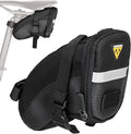 Topeak Aero Wedge Pack (Small, Strap Mount) – Aerodynamic Seat Bag for Tubes & Tools, Polyester, Reflective Trim, Quick-Release Strap System Fits All Railed Saddles, Durable Compact Cycling Storage