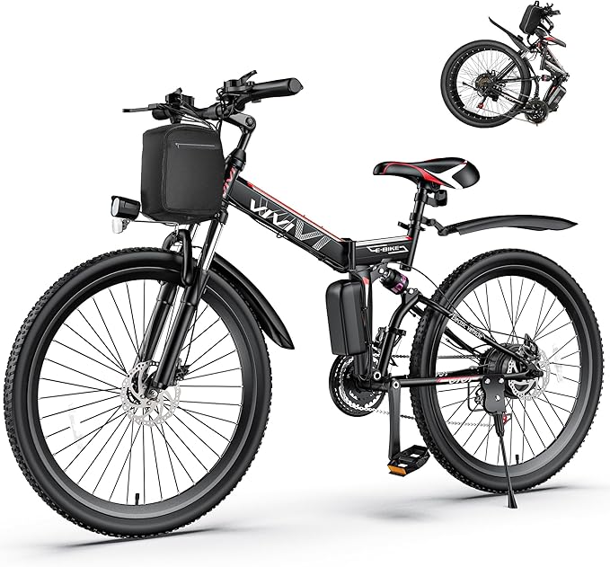 Vivi Electric Bike for Adults, 1000W Peak Folding Electric Mountain Bike 26'' Commuter Ebike 22MPH Foldable Ebike Adult Electric Bicycles with Battery, Dual Shock Absorber, SGS Certified to UL2849 | 750W Peak, Commuter Ebike, 22MPH, Removable Battery, ...