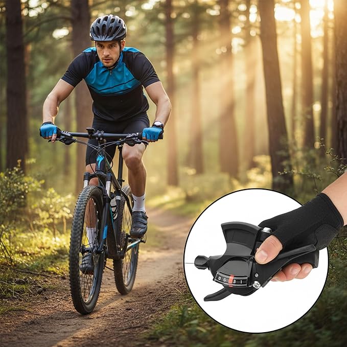 Right 8 Speed Thumb Gear Lever with Optical Display, Handlebar Index Shifting Control for Mountain City Commuter Bicycle