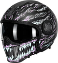 TRIANGLE Full Face Motorcycle Helmets,Off-Road Motocross Helmet for Men & Women,Dual Visor with Internal Tinted Sunshield,Open Face 3/4 Adult Racing Helmet DOT Approved(XL)