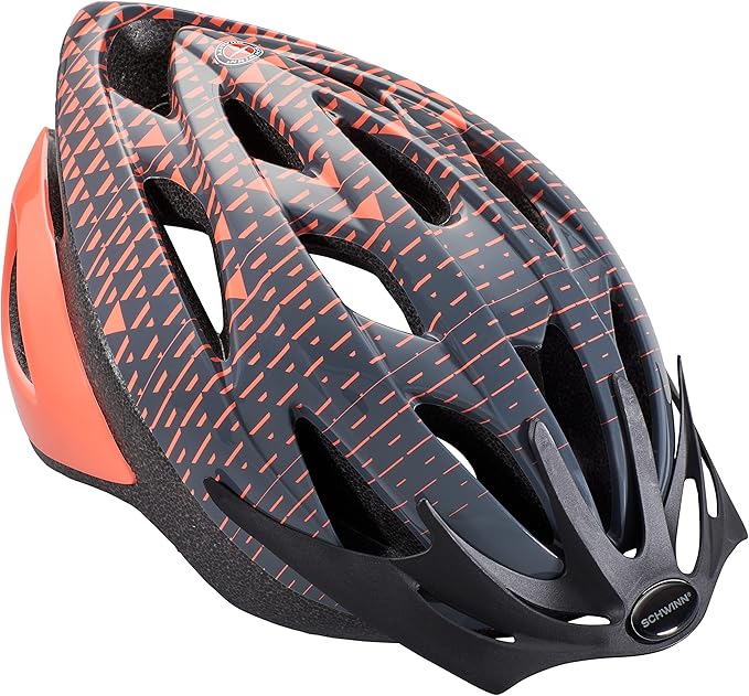 Schwinn Thrasher Helmet for Adults, Size 58-62 cm for Riders Ages 14+, Microshell, Adjustable Dial & Straps, Interior Padding, Air Vents, Lighted or Unlit, Visor, Adult Bike Helmet