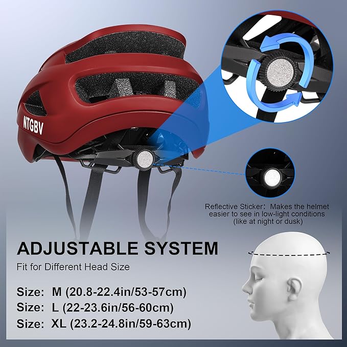 Adult Bike Helmet for Men/Women with Helmet Bag 2 Removable Moisture-Wicking Liners Adjustable Dial Comfort Fit Lightweight Shockproof CPSC 1203 Safety Certified for Road-Ready/Urban-Commute/MTB