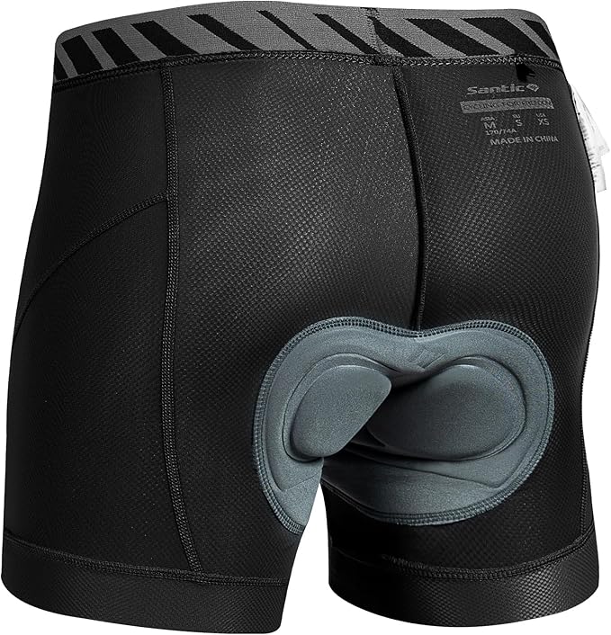 Santic Men's Bike Shorts Cycling Underwear 3D Padded Mountain Liner Shorts Bicycle Pants