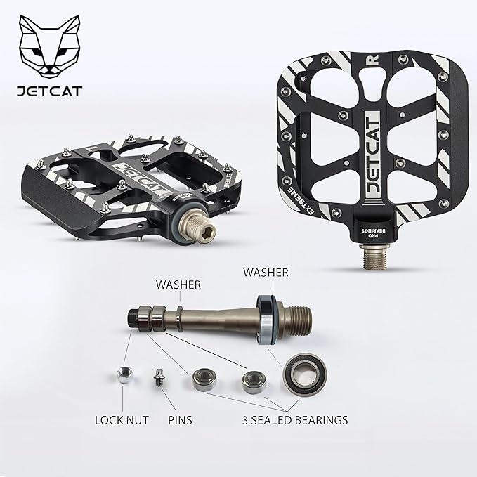 Mountain Bike Pedals Flat - MTB Pedals Flat, Bicycle Pedals, Road Bike Pedals, BMX Pedals, for BMX MTN Road Gravel EBike, Specialized Parts, Adults, Aluminum Metal Stamp 9/16"