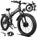 5000W Dual Motor Electric Bike for Adults, 42MPH 60V 30A Battery, 26"x4" Fat Tire Folding All Terrain Ebike, Full Suspension Electric Bicycle with Shimano 7-Speed Gear-4