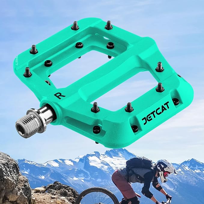 Mountain Bike Pedals Flat - MTB Pedals Flat, Bicycle Pedals for BMX/MTN/Road/Gravel/EBike, BMX Pedals, Platform Pedals, Adults & Kids Bike Replacement Upgrades Parts 9/16