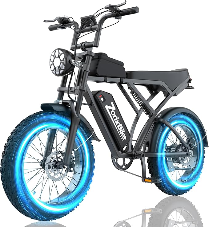 Retro Electric Bike for Adults,48V 20AH-1500/3000W Peak Motor Electric Bicycle-Max Speed 31-35MPH-Max 80 MI Range-20" x 4.0" Fat Tire Ebike,7-Speed, Dual Shock Absorber - UL 2849