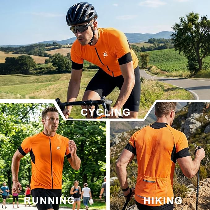 Cycling Jersey Men Bicycle Shirt Short and Long Sleeve MTB Road Biking Jersey with Pockets
