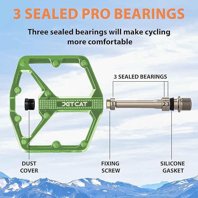 Mountain Bike Pedals Flat - MTB Pedals Flat, Bicycle Pedals, Road Bike Pedals, BMX Pedals, for BMX MTN Road Gravel EBike, Specialized Parts, Adults, Aluminum Metal Stamp 9/16"