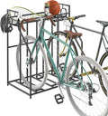 ClosetMaid ProGarage Bike Stand Rack with Storage Shelf and 4 Hooks for 3 Bicycles, Adult or Kids, Black