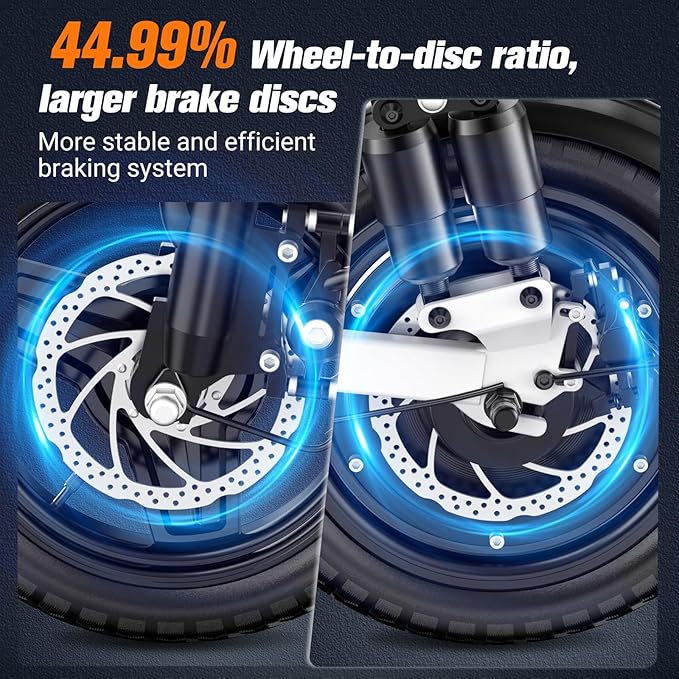 Electric Scooter Adults, 1300W/900W Peak Motor, Electric Scooter with Seat, 48V 13Ah/10.4Ah Battery, 14" Tires, 35/28 Miles Range, 20 MPH, 330 LBS Load, Dual Braking