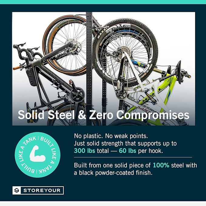 StoreYourBoard Freestanding Bike Rack for 8 Bikes - Heavy Duty Aluminum & Steel Indoor Bike Rack Garage - Space-Saving Vertical Bike Rack for Road, Mountain, and Hybrid Bicycles - Holds Up to 300 Lbs
