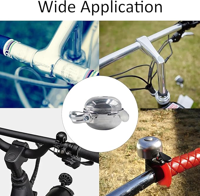 Classic Chrome Rotary Double-Sided Metal Bicycle Bell, Retro Handlebar Bell for Vintage Bike, Tricycle Retro Bicycle, Loud Crisp Sound Alarm for Safety Cycling