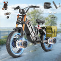 eAhora 2026 Latest Juliet Pro 2 5400W Dual Motor Electric Bike for Adults 43MPH 60V 70Ah 220+Miles Long Range Electric Bicycle 20" Fat Tire Full Suspension Mountain E-Bike All Terrain APP Control
