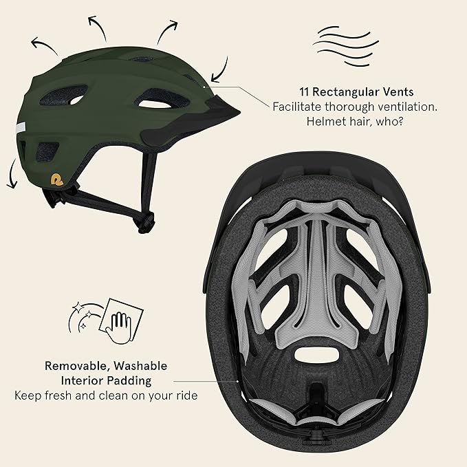 Retrospec Lennon Adult Bike Helmet with LED Safety Light Adjustable Dial & Removable Visor - Adjustable Bicycle Cycling Helmet for Men & Women