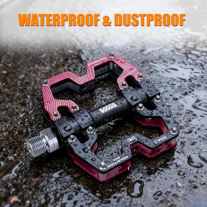 Bike Pedals 9/16" Lightweight Non-Slip Bicycle Platform Pedals - Fits Most Adult Bikes & Mountain Bikes &MTB, Road Bikes and Slip-Resistant Design