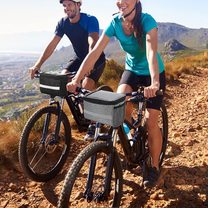 Lixada Bicycle Front Basket Insulated Bag MTB Bike Handlebar Pannier Cooler With Reflective Strip