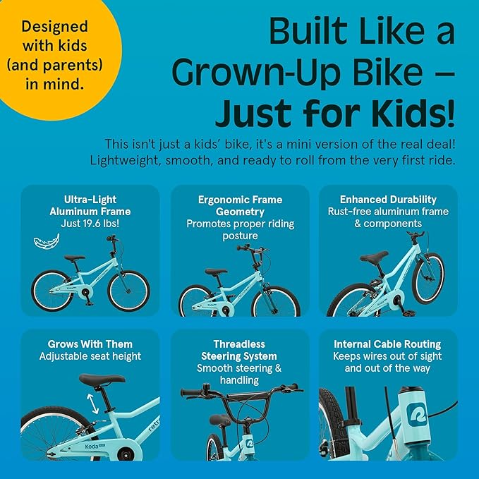 Retrospec Koda Plus Kids Bike for Boys & Girls Ages 6-8 Years - 20" Children's Bicycle, Adjustable Seat & Handlebars
