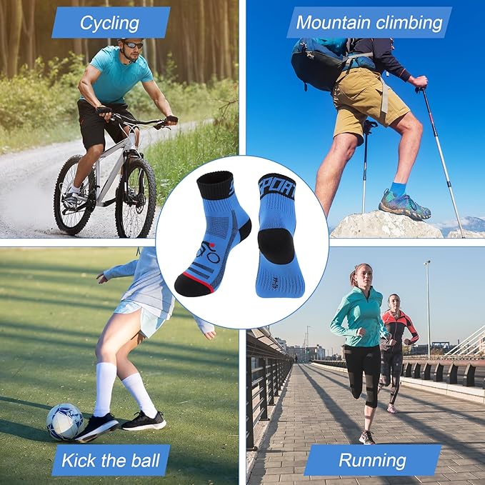 5 Pairs Mens Cycling Socks Sports Bike Socks Unisex Nylon Colorful Athletic Sock Breathable Cycling Gifts for Women